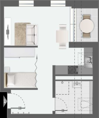 1-Zimmer-Dachgeschoss-Wohnung: Neubau