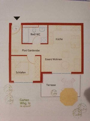 Stilvolle, neuwertige 2,5-Zimmer-Terrassenwohnung mit Balkon und Einbauküche in Waiblingen