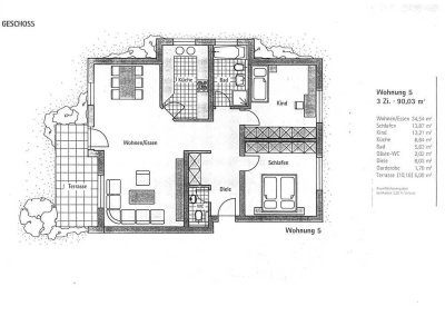 Moderne 3 Zimmerwohnung mit großem Balkon in ruhiger Lage