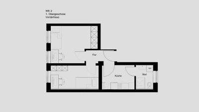 Moderne vollmöblierte 2- Zimmer Wohnung – Erstbezug nach Komplettsanierung