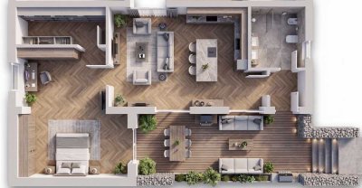 Exklusive 2-Zimmer-Terrassenwohnung mit separatem Zugang im Augsburger Süden