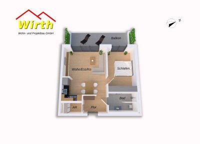 Wohnung 03	   -	63,30 m²