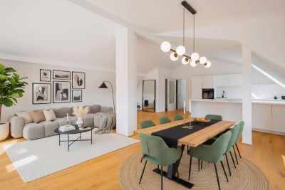 Wohnen über den Dächern von Wals – Penthouse mit Bergblick &amp; Privatsphäre