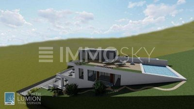 Zweifamilienhaus im Rohbau-Grün und Aussicht