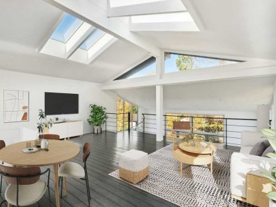 Oberammergau: Offene Atelierwohnung - 3 Zimmer - mit Garten und Bergblick
