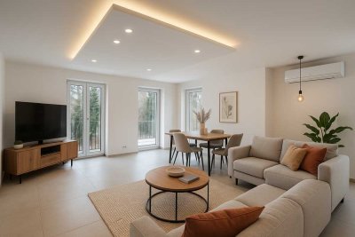 Penthouse Wohnung mit Blick ins Grüne. Luxuriöse Bäder, Dachterrasse, Klimaanlage, EBK u. v. m.