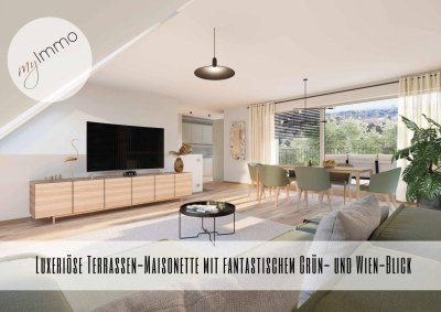 Luxuriöse Terrassen-Maisonette mit fantastischem Grün- und Wien-Blick