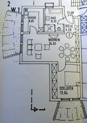Schöne und helle 2 Zimmerwohnung im Souterrain