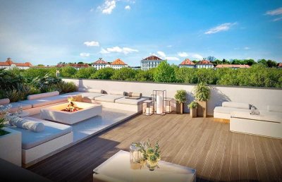 Exklusive Neubau-Dachgeschosswohnung mit Blick auf das Schloss Nymphenburg