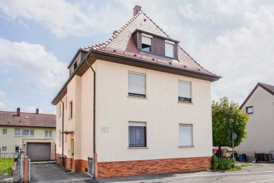 Komfortable 3,5-Zi.-EG-Whg. mit Terrasse, Hobbyräumen, Gartenanteil & Garage - zentral in Böckingen
