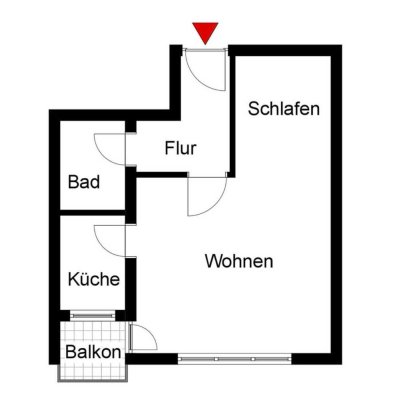 Zentrale 1,5-Zimmer-Wohnung mit Balkon in Bad Rappenau zu vermieten.