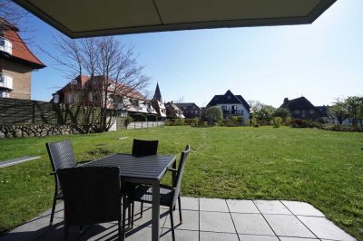 Lichtdurchflutete, traumhafte Gartenwohnung in hervorragender Strand- und Stadt-Lage von Westerland