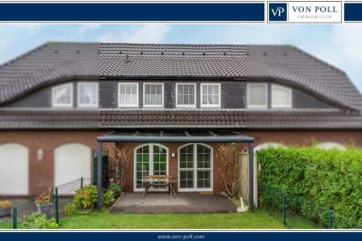 Gepflegtes Reihenmittelhaus mit Blick über Felder in ruhiger Lage