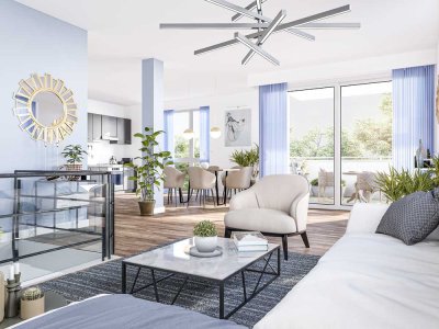 Erleben Sie Luxus und urbanen Komfort in einer Maisonette-Wohnung mit Garten und Balkon