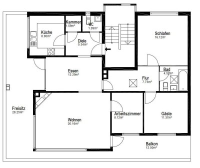 Erstbezug nach Sanierung - Sonnige 4,5-Zimmer-Penthouse-Wohnung mit Balkon