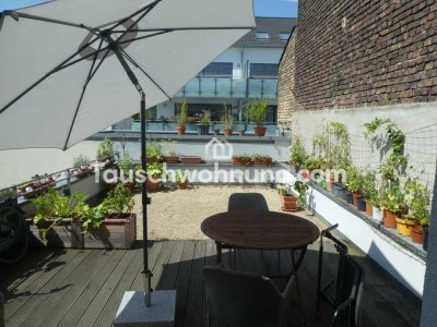 Tauschwohnung: Helle Maisonette-Wohnung mit großer Dachterrasse