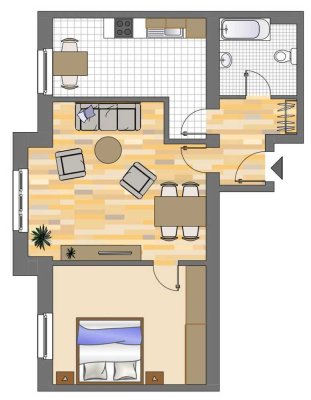 2-Zimmerwohnung im 1.OG bezugsfertig