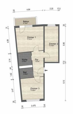 Wohnung zur Miete, Mietwohnung, saniert, modernisiert mit gehobener Innenausstattung und EBK (Gera)
