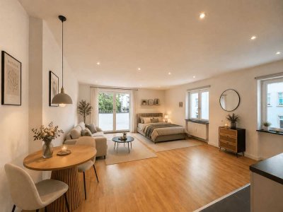 Modernes Studioapartment mit Terrasse in ruhiger Innenhoflage