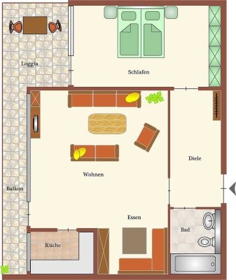 *** Einziehen und Wohlfühlen *** Schicke 2-Zimmerwohnung mit großer Loggia
