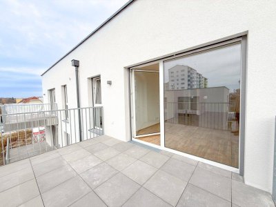 Erstbezug 2-Zimmer-Wohnung in Wels: Balkon, Einbauküche und Fußbodenheizung!