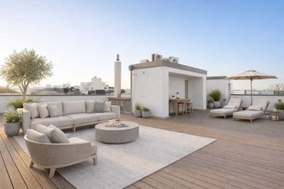 Modernes, exklusives Penthouse mit weitläufigen Terrassen, Panoramablick und zwei Tiefgaragenplätzen