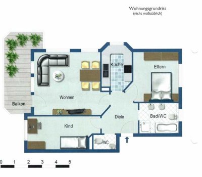 Helle 3-Zimmer Wohnung in sehr ruhiger Waldrandlage von Stuttgart-Sonnenberg