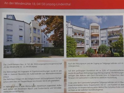 Wunderschöne EG-Wohnung von Privat mit ca. 30qm Garten und TG in Leipzig-Lindenthal zu Verkaufen.