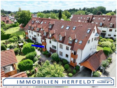 Wohnoase im Grünen – Gepflegte 2-Zimmer-Gartenwohnung mit TG-Stellplatz in bester Lage Stadtbergens