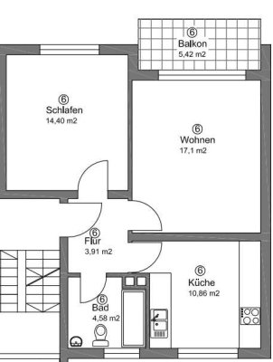 Helle und geräumige 2 Zi. Wohnung mit Balkon und Einzelgarage