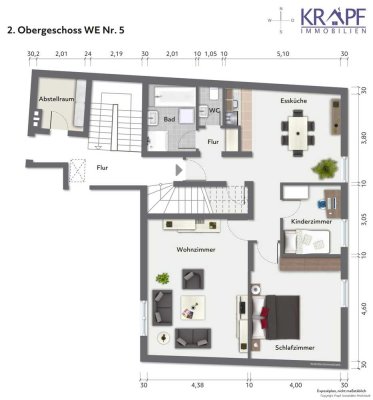 Eigentumswohnung 2. OG, 89 m² in Stadtmitte. Keine Makler Provision!