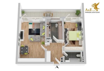 Gemütliche Zweizimmerwohnung mit Küche, Bad und Balkon in Limburgerhof