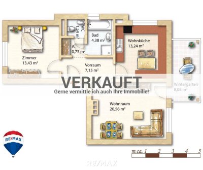 Gut erhaltene Wohnung mit Charme – inkl. Wintergarten &amp; Tiefgarage in Top Lage
