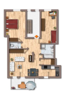 Junge, ruhig gelegene 3-Zimmerwohnung - Effizienzklasse B - mit großem Balkon im 3-Parteienhaus