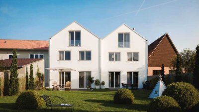 Neubau großes Einfamilienhaus mit Kühloption und überdachtem Eingangsbereich