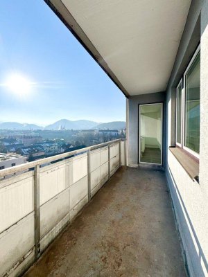 WEITBLICK I 7. STOCK I SONNIGER S/W BALKON I BARRIEREFREI MIT LIFT I EINBAUKÜCHE MIT GLASSCHIEBETÜRE I PROJEKT WOHNEN