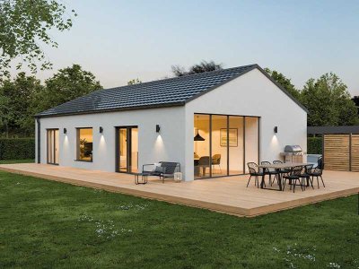 Bungalow mit Klasse Raumaufteilung - Grundstücksservice bekommen Sie auch.