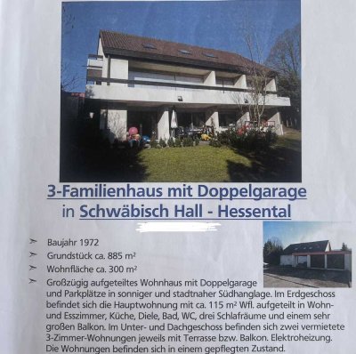 Dreifamilienhaus mit Doppelgarage in Schwäbisch Hall - Provisionsfrei!