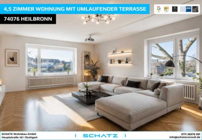 Helle 4,5 - Zimmerwohnung mit umlaufender Terrasse in Bestlage