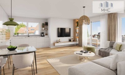 KfW 55 Förderung: 2,5 Zimmer EG-Wohnung mit Terrasse und Garten.