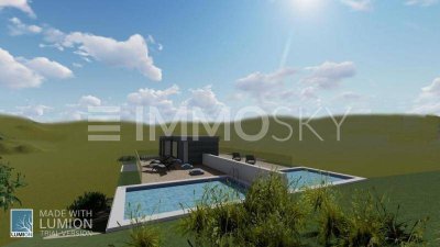 Zweifamilienhaus im Rohbau-Grün und Aussicht