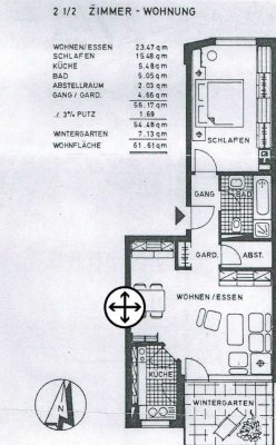 Diese modernisierte 2-Zimmer-Wohnung im Erdgeschoss