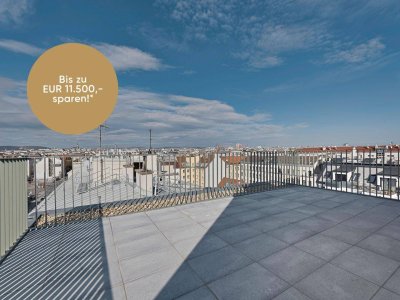 JUWEL AUF ZWEI EBENEN >> lichtdurchflutete Duplex-Terrassenwohnung mit hervorragender Anbindung >> U4 / U6