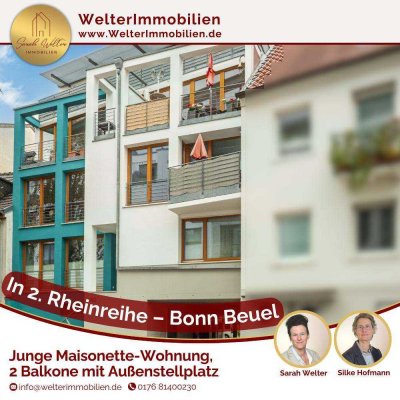 Am Rhein: Maisonette mit 2 Balkonen und Stellplatz