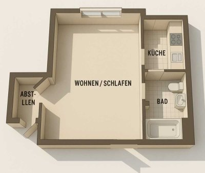 Stilvolle, gepflegte 1-Zimmer-Wohnung in Bonn