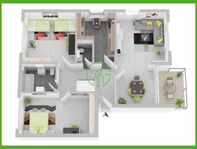 # BAESWEILER-SETTERICH # Ideal als Kapitalanlage. 3-Zimmer-Wohnung mit ca. 80 qm und Balkon.
