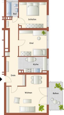 3-Zimmer-Wohnung mit Balkon & Aufzug – zentral in Ludwigshafen Süd