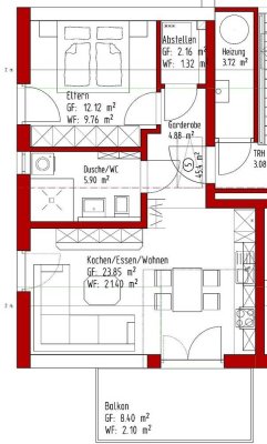 sonnige, attraktive 2-Zi-DG-Wohnung in Unterdießen mit Balkon