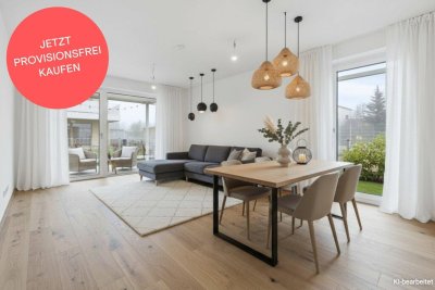 OSTERAKTION! | Provisionsfreie, durchdachte 3-Zimmer-Wohnung | Garten aus allen Räumen begehbar | Große Terrasse