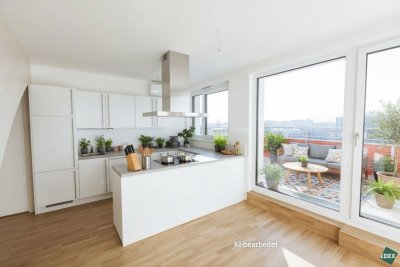 PROVISIONSFREI – Klimatisierte 5 Zimmer-Dachmaisonette inklusiver moderner Wohnküche, mit 4 Terrassen und Garagenplatz